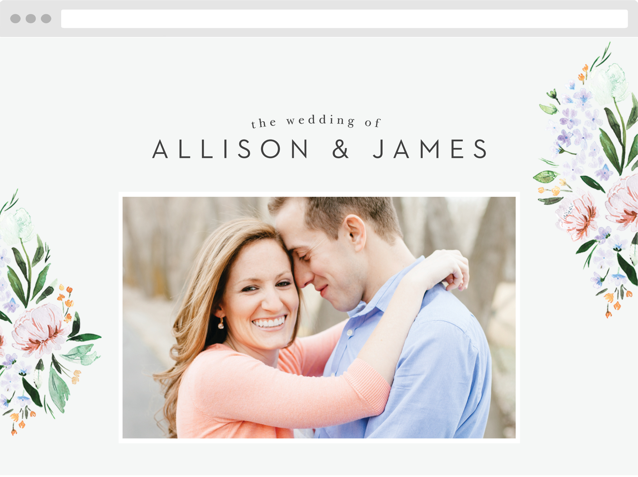Floral Cascade Wedding Website