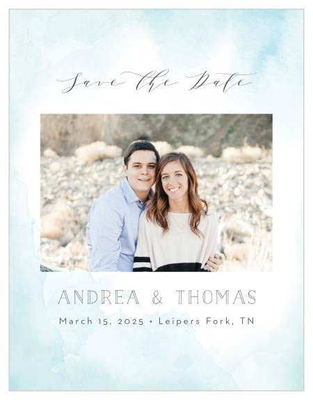 Request your friends and family to eagerly look forward to your big day with our Painterly Wash Save-the-Date Magnets! 