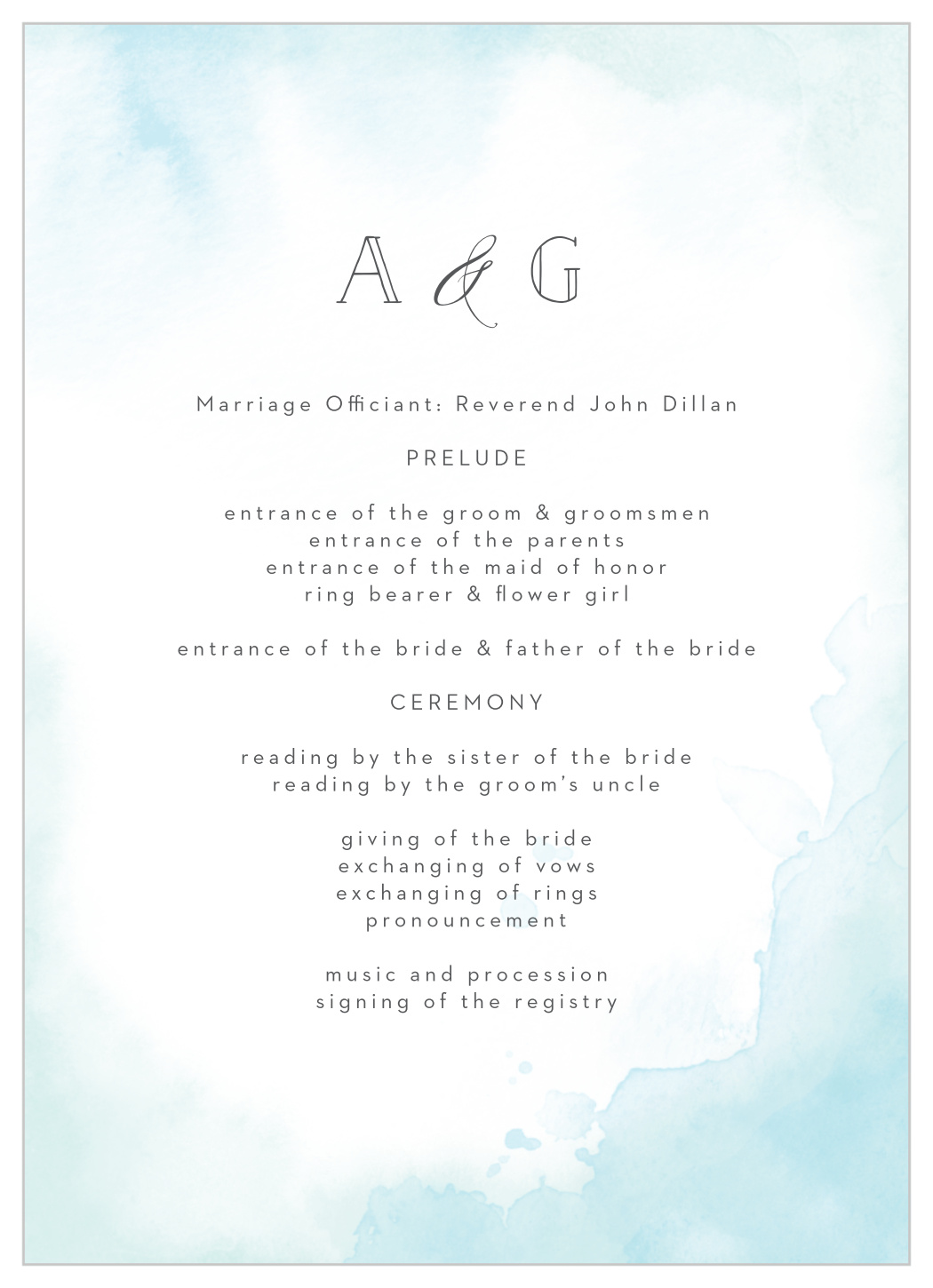 Painterly Wash Wedding Programs