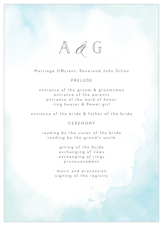 Painterly Wash Wedding Programs