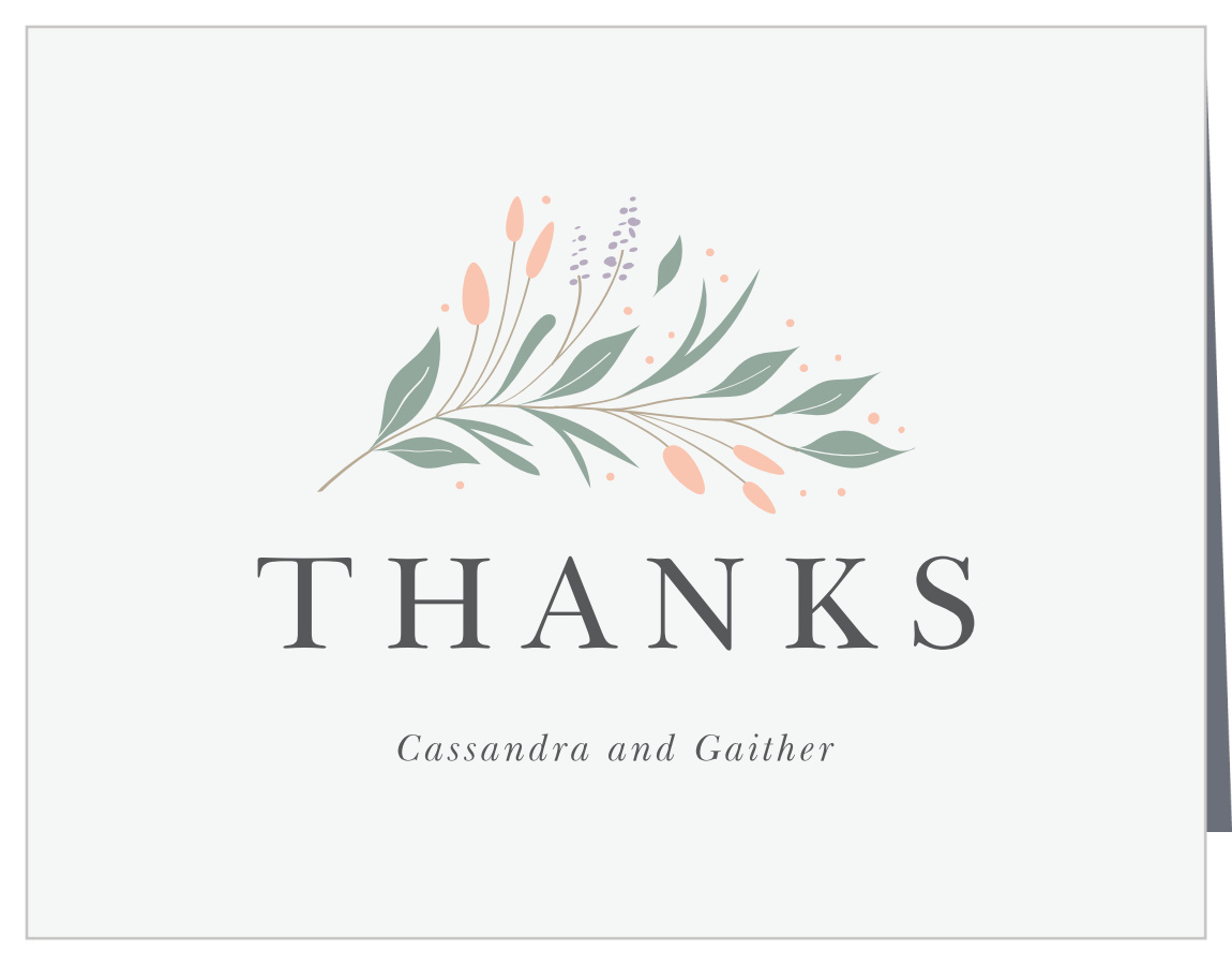 Laurel Foliage Wedding Thank You Cards