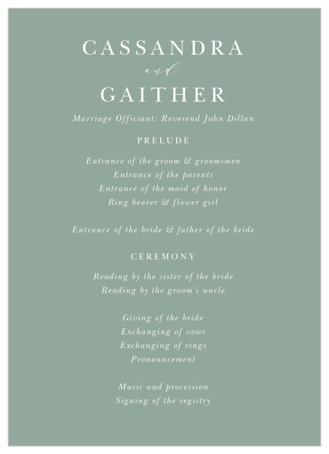Laurel Foliage Wedding Programs