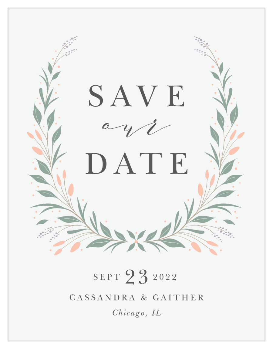 Laurel Foliage Save the Date Cards
