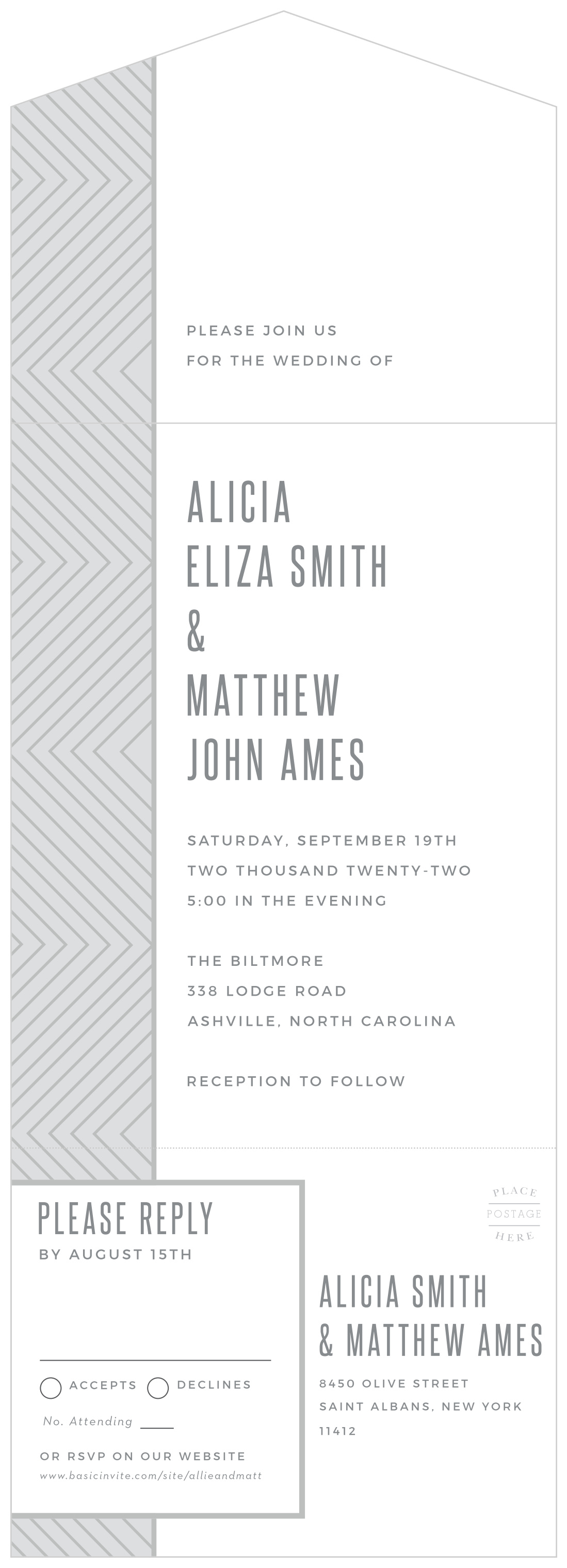 Mod Lines Seal & Send Wedding Invitations