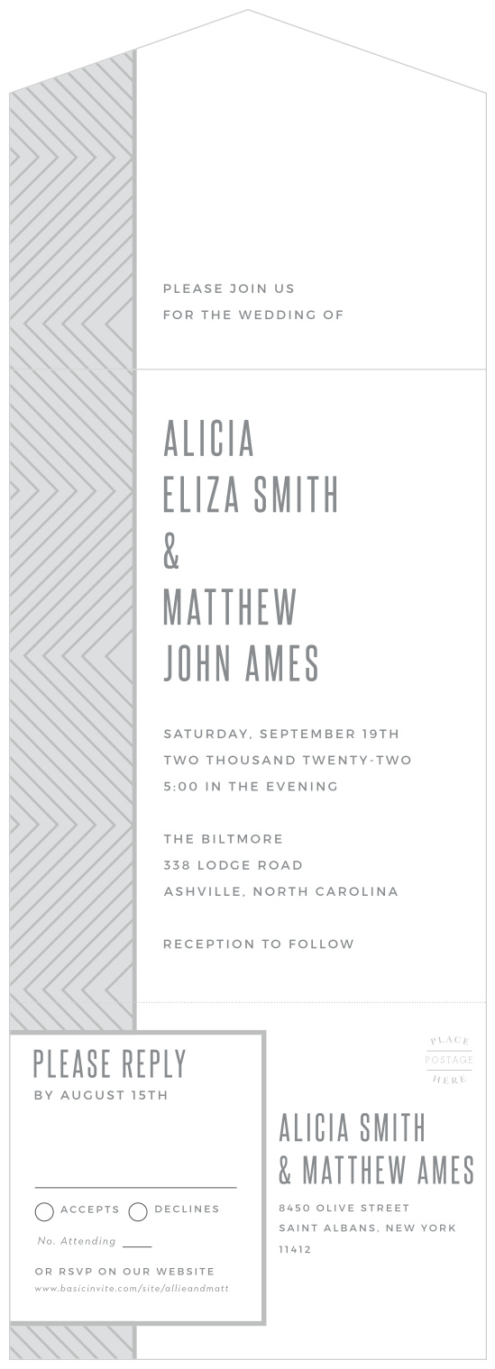 Keep your invitations simple and chic with our Mod Lines Seal & Send Wedding Invitations! 