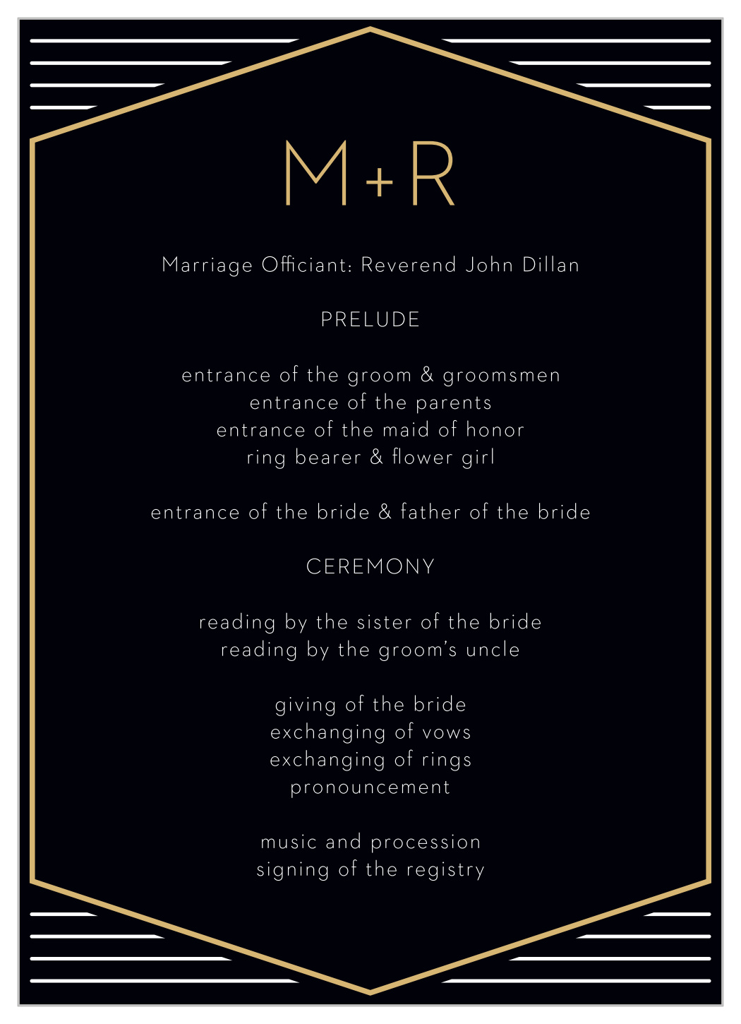 Golden Photo Wedding Programs