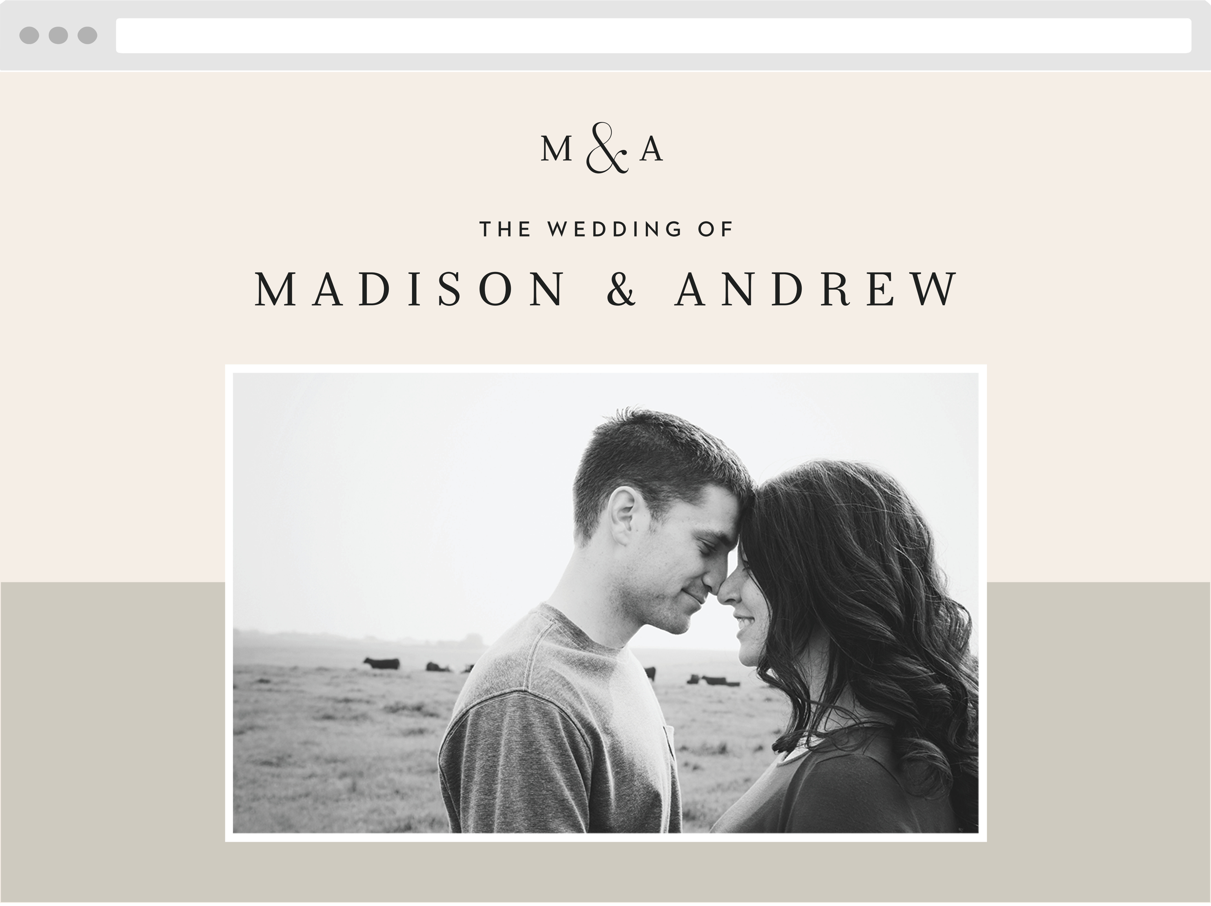 Split Type Wedding Website
