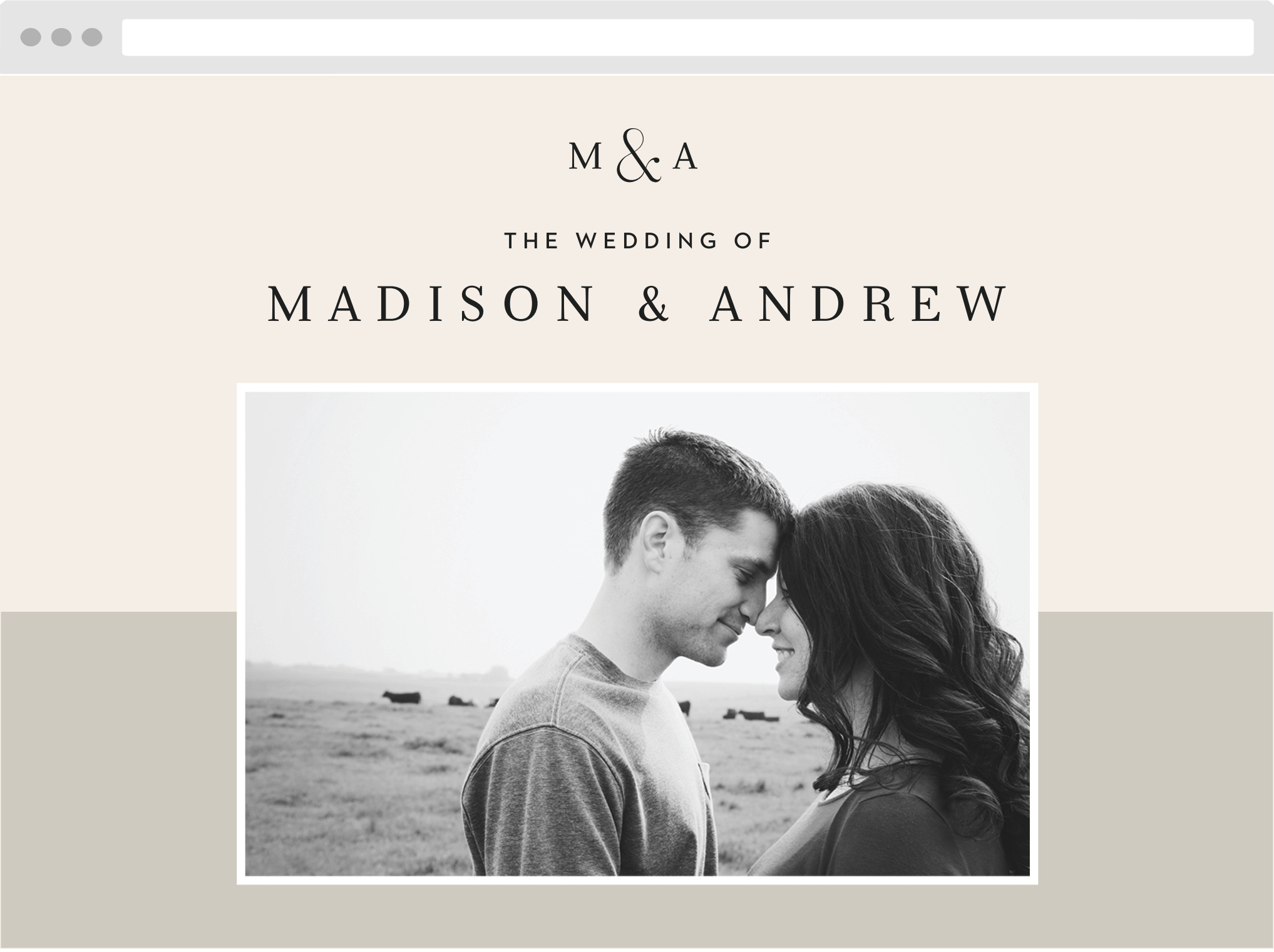 Split Type Wedding Website