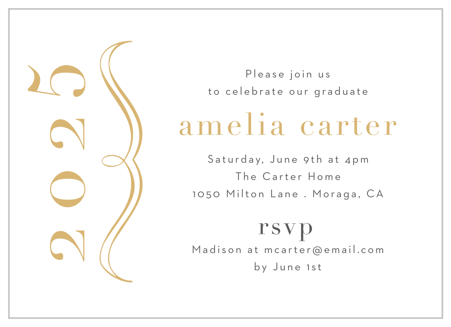 Gilded Bracket Graduation Invitations