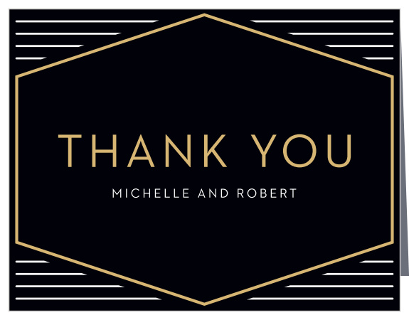 Golden Photo Wedding Thank You Cards