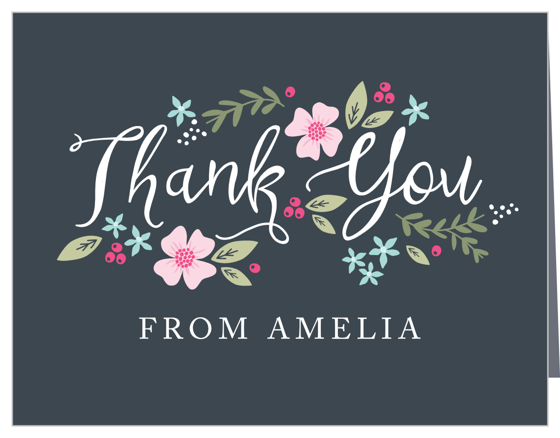 Garden Flowers Long Distance Baby Shower Thank You Cards