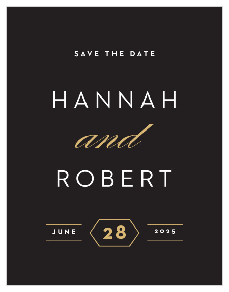 Be sure family and friends will mark their calendars for your wedding day with our Modern Union Save the Date Cards.