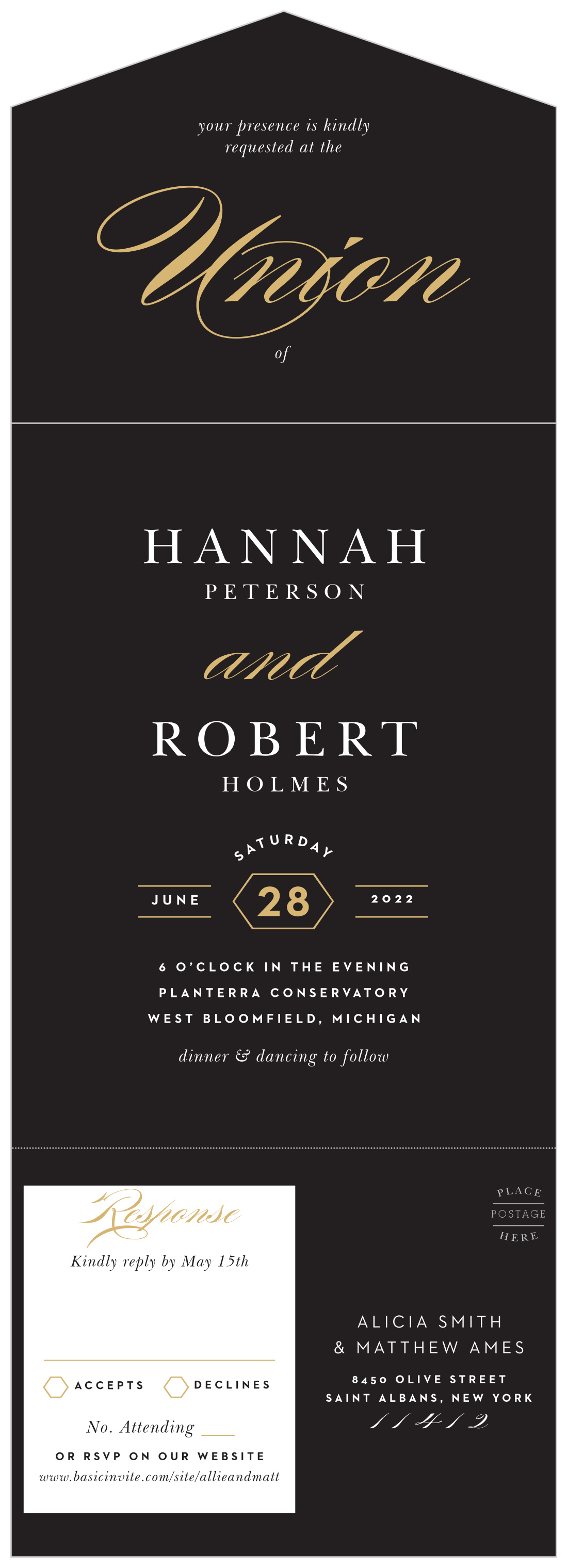 Modern Union Seal & Send Wedding Invitations