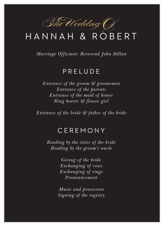 Modern Union Wedding Programs