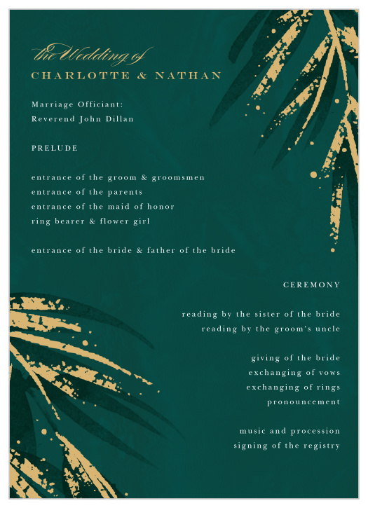 Season Pine Wedding Programs