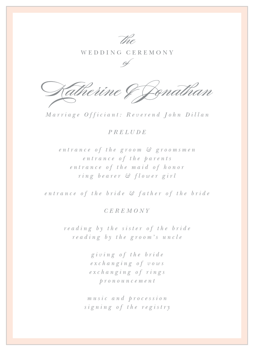 Mild Colorblock Wedding Programs