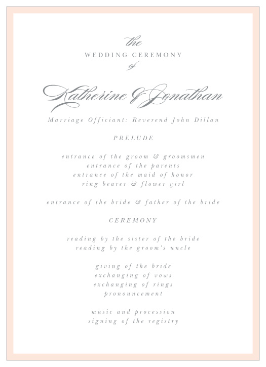 Mild Colorblock Wedding Programs