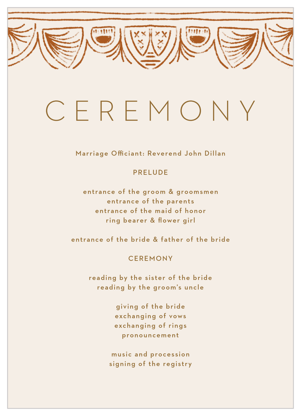 Southwestern Slopes Wedding Programs