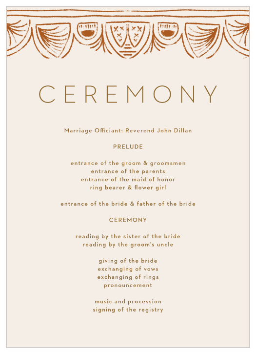 Southwestern Slopes Wedding Programs