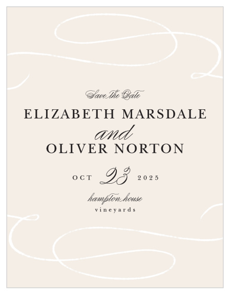 Make sure your friends and family know to mark their calendars by mailing out our Swirling Flourish Save the Date Cards!
