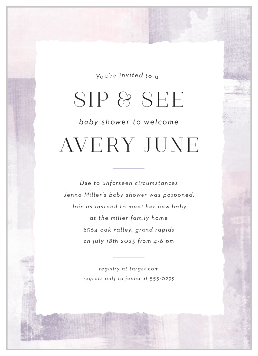 Unconventional problems call for creative solutions, like an after-the-fact baby shower! That’s why our Modern Art Baby Shower Invitations are here for you. 