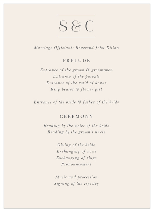 Guide your family and friends through every step of the ceremony with our Deco Dream Wedding Programs.