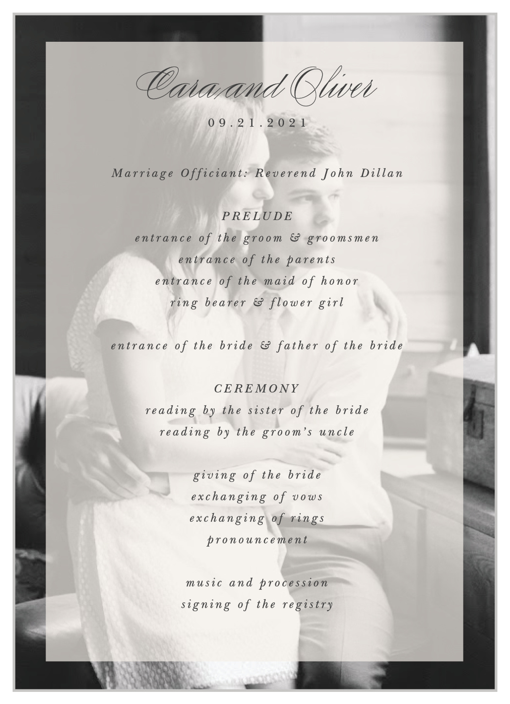 Photo Glaze Wedding Programs