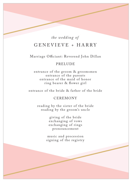 Suave Urbane Wedding Programs