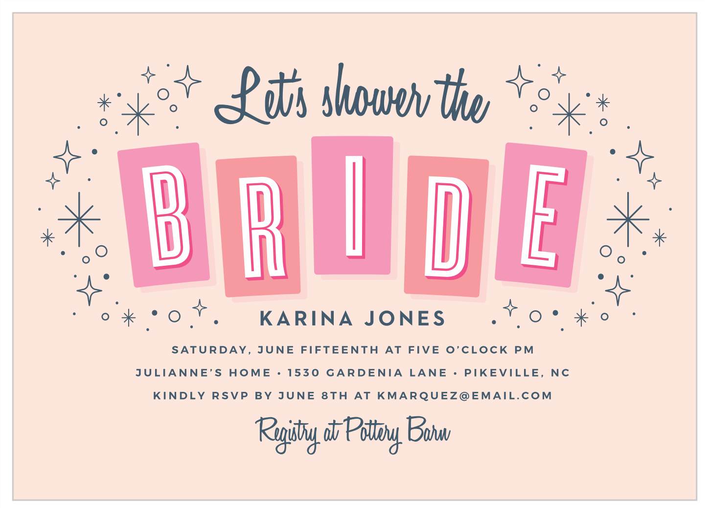 Retro Elegance Bridal Shower Invitations