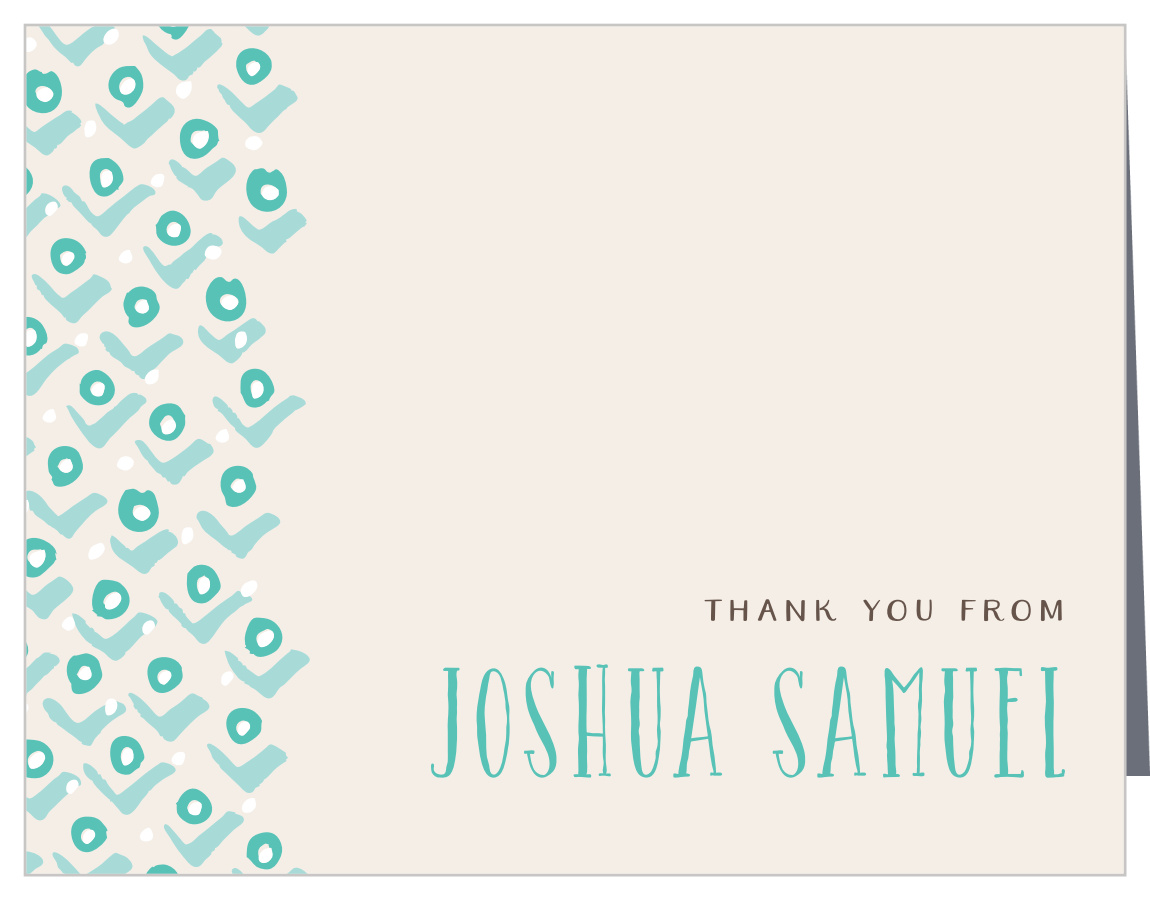 Blushing Buds Boy Christening Thank You Cards
