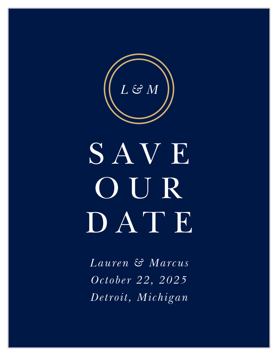 Royal Emblem Save the Date Cards