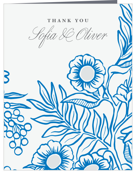 Bold Florals Wedding Thank You Cards