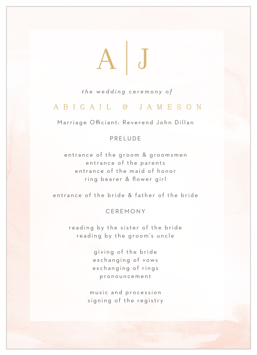 Modern Wash Wedding Programs