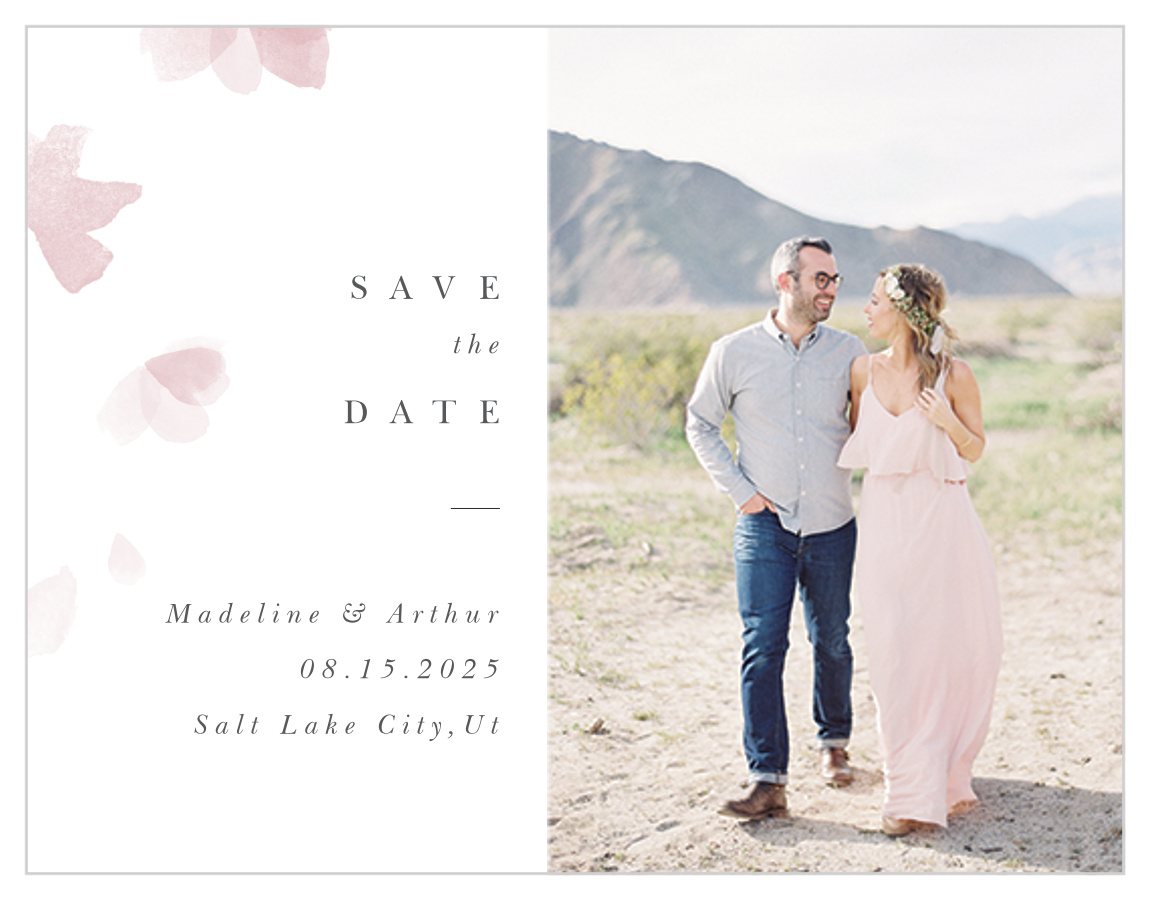 Falling Petals Save the Date Magnets