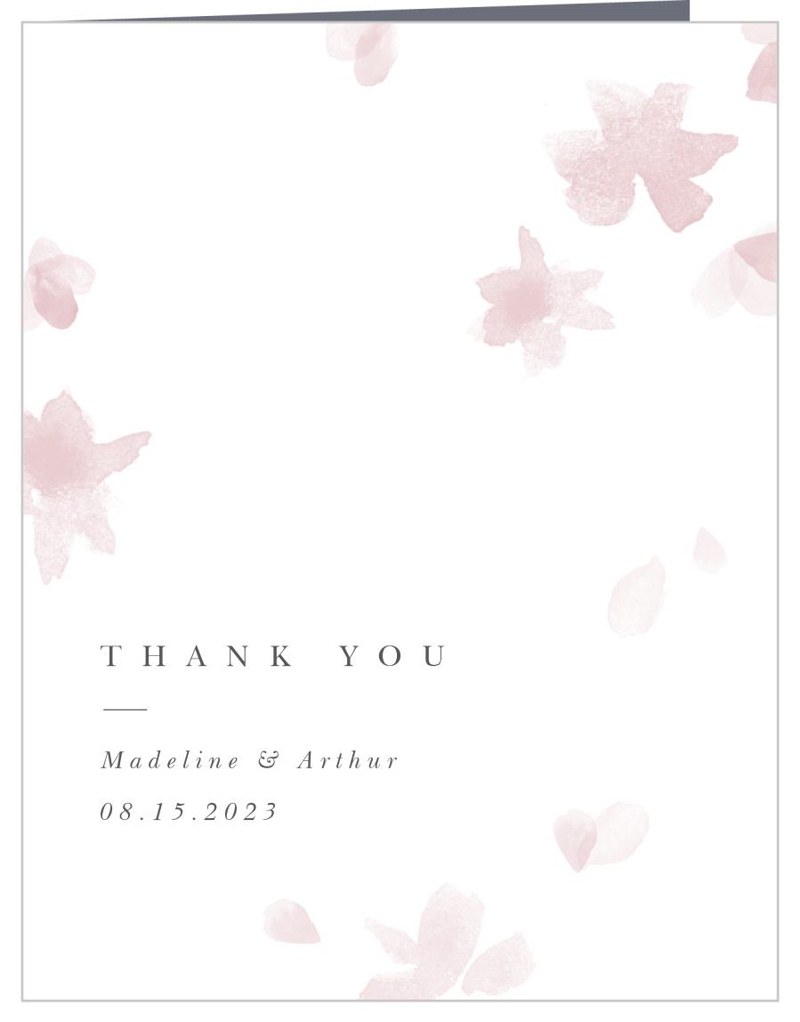 Falling Petals Wedding Thank You Cards