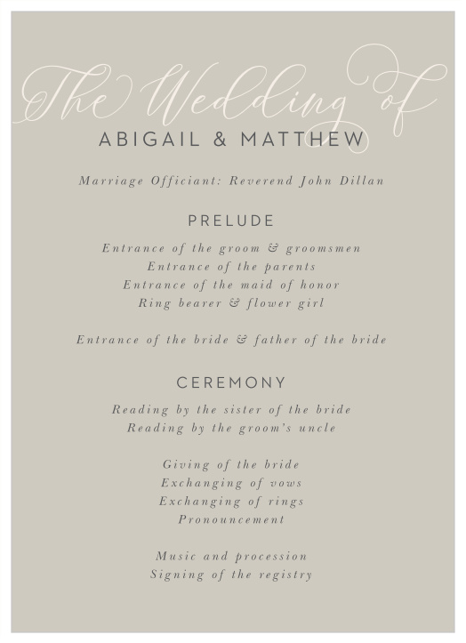 Come Together Wedding Programs