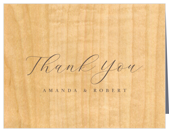 Refined Woodgrain Wedding Thank You Cards