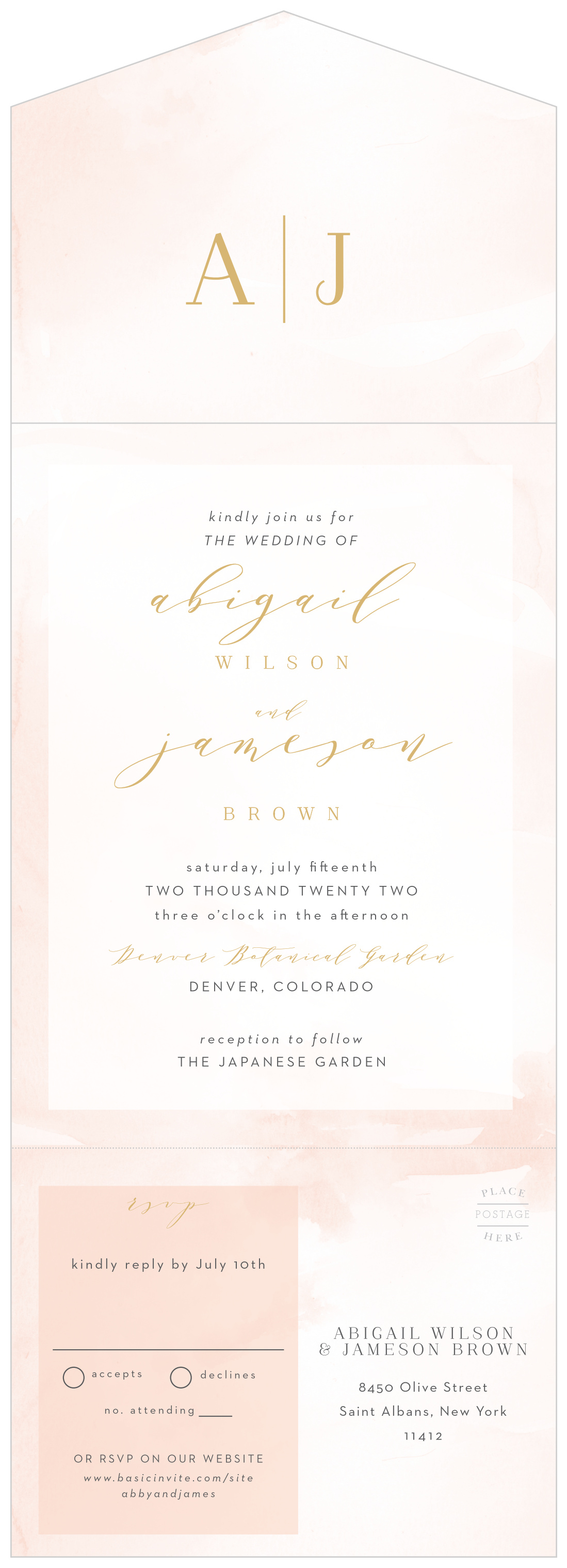 Modern Wash Seal & Send Wedding Invitations