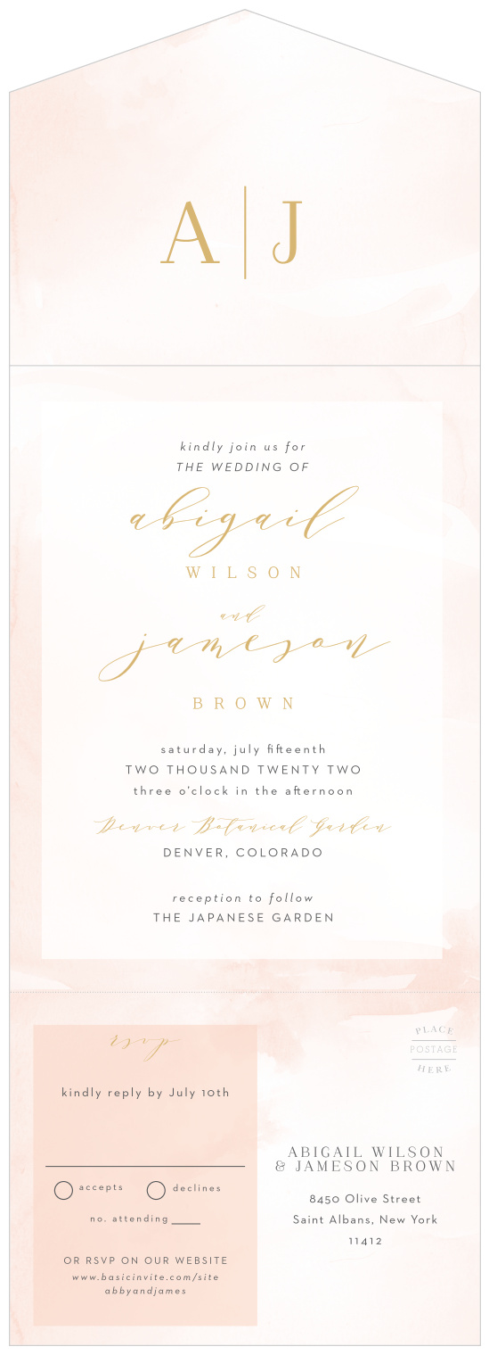 Our Modern Wash Seal & Send Wedding Invitations are sure to be a hit!