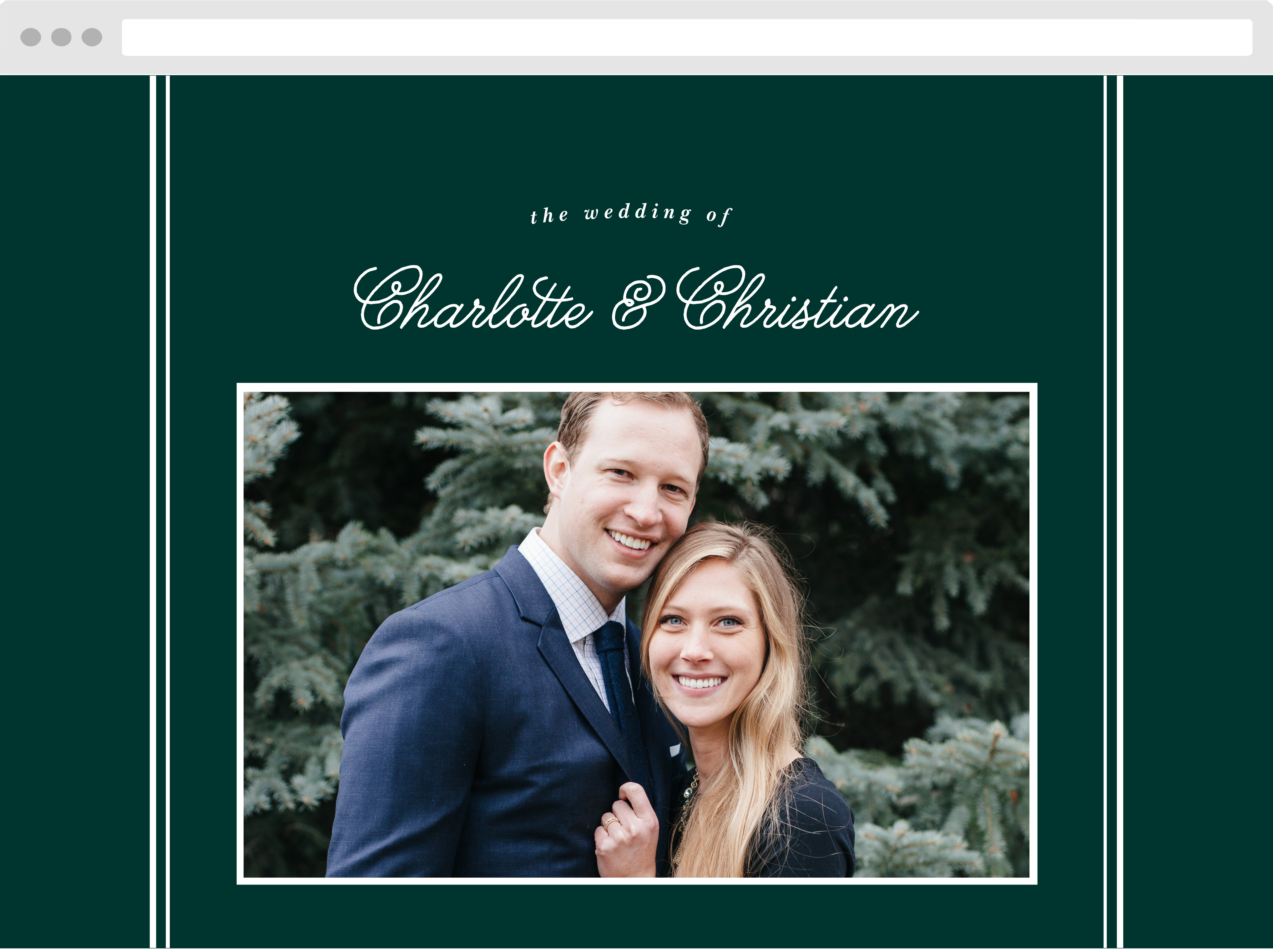 Framed Sophistication Wedding Website