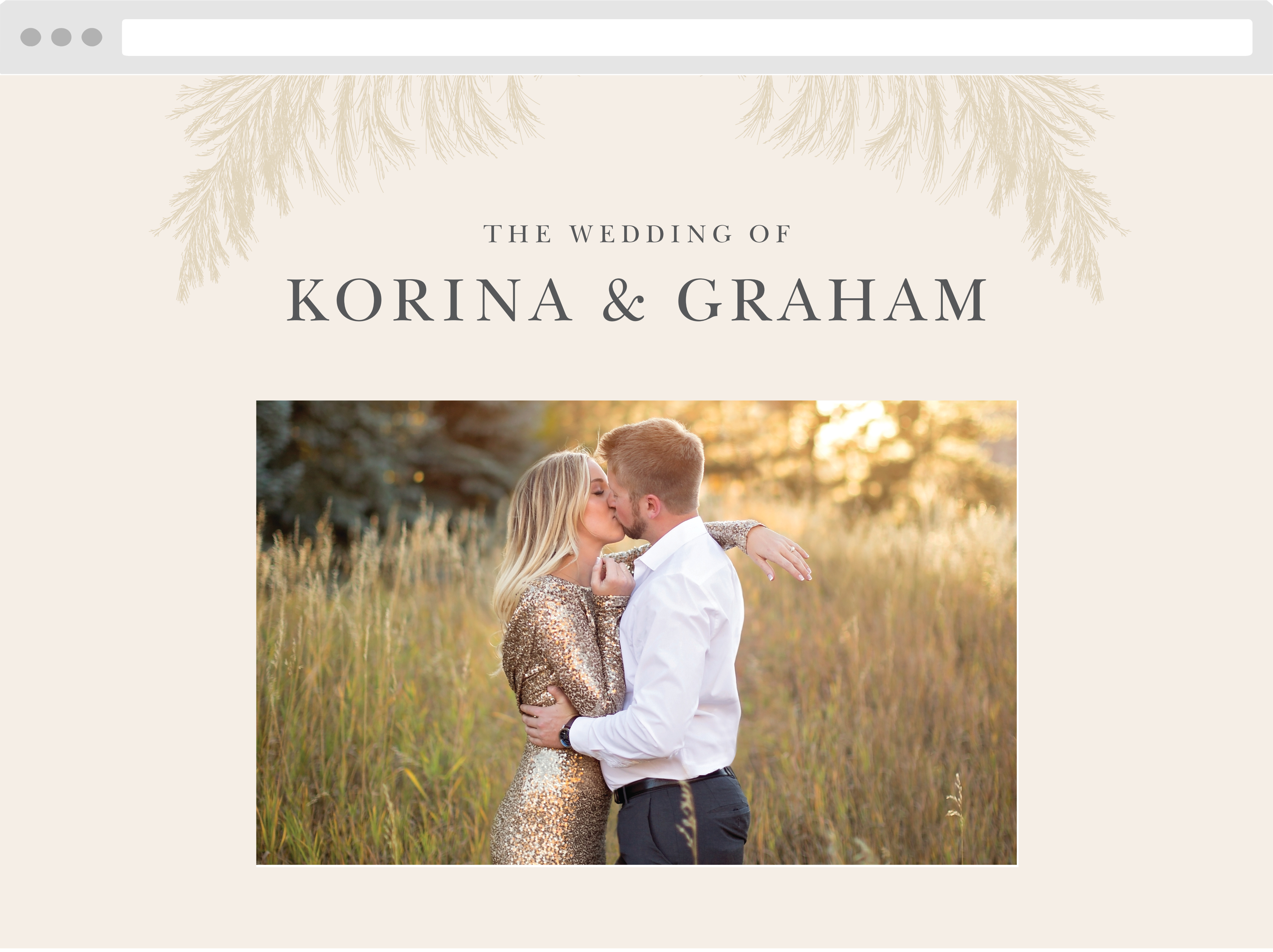 Pampas Boho Wedding Website