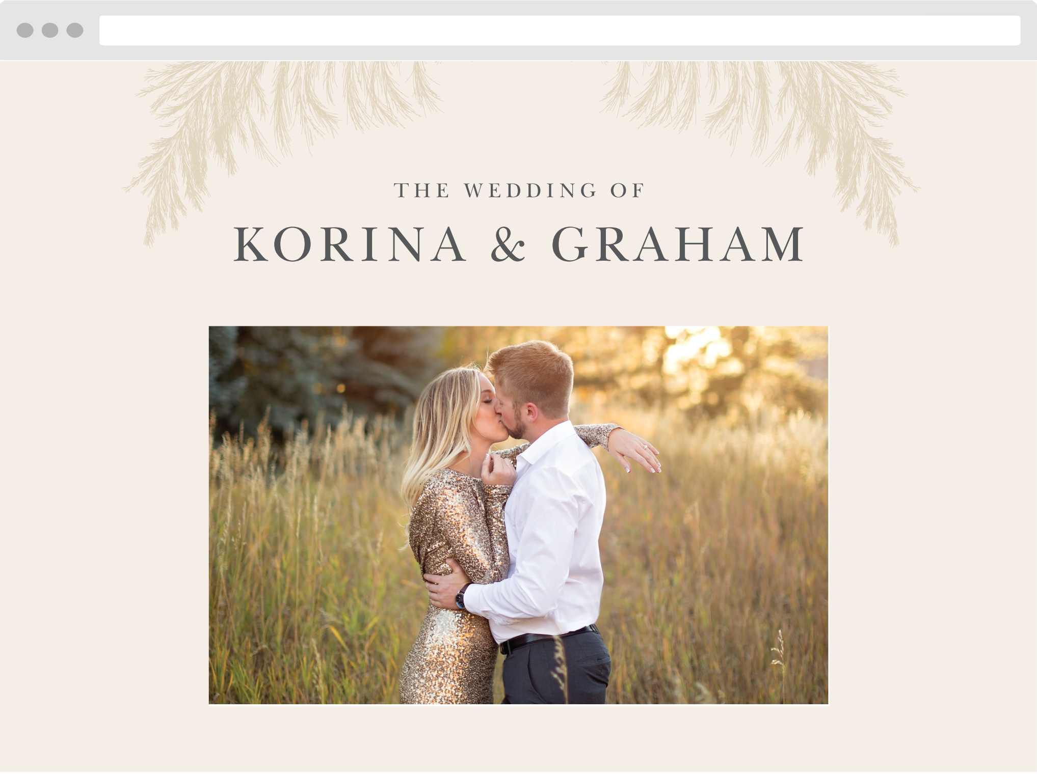 Pampas Boho Wedding Website