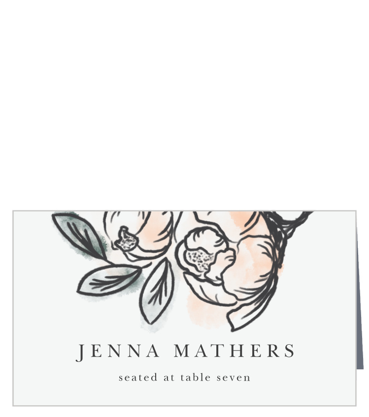 Peony Sketch Place Cards