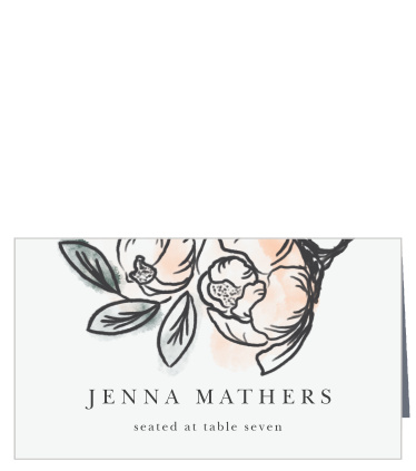 Peony Sketch Place Cards