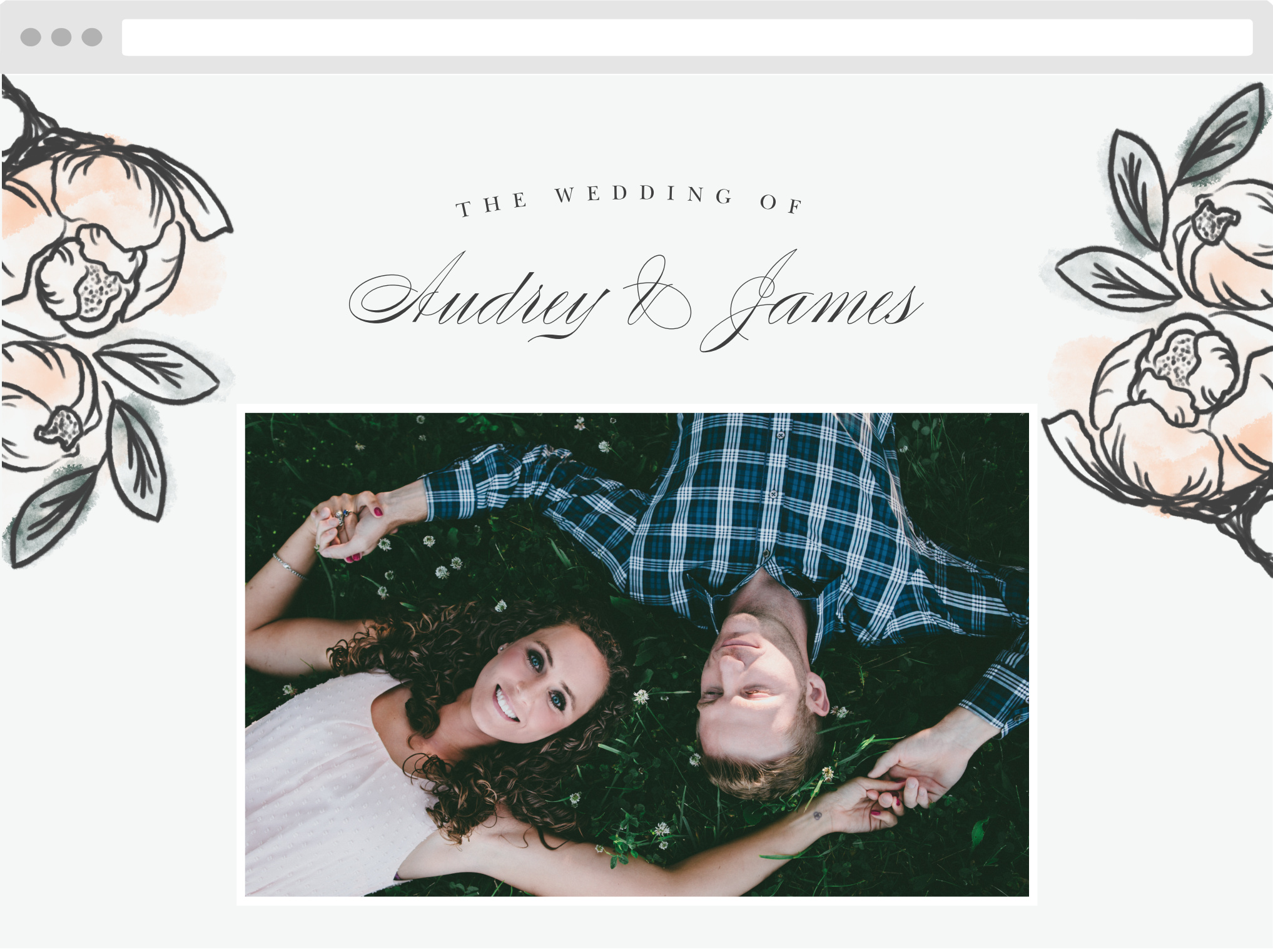 Peony Sketch Wedding Website