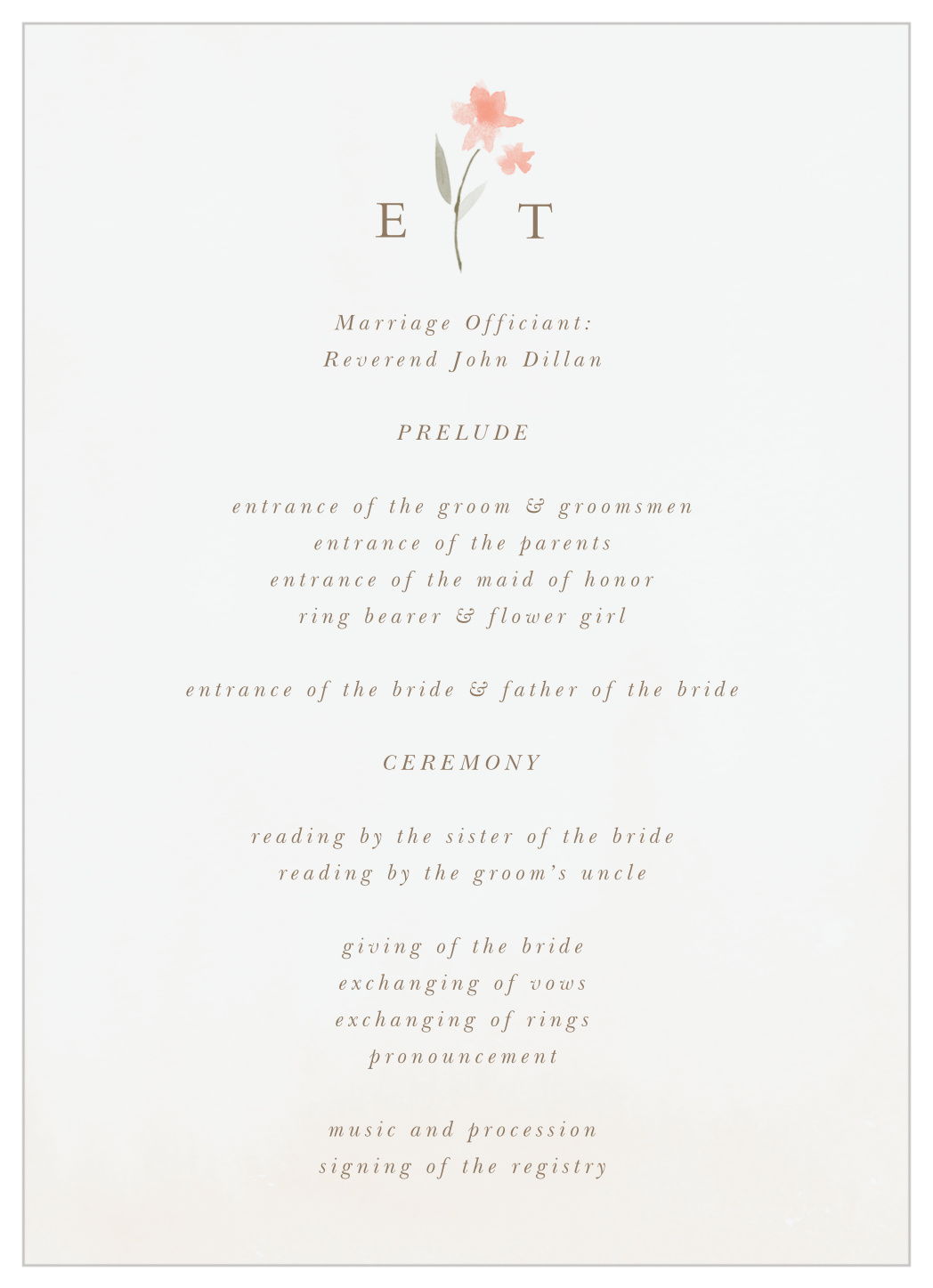 Watercolor Ampersand Wedding Programs