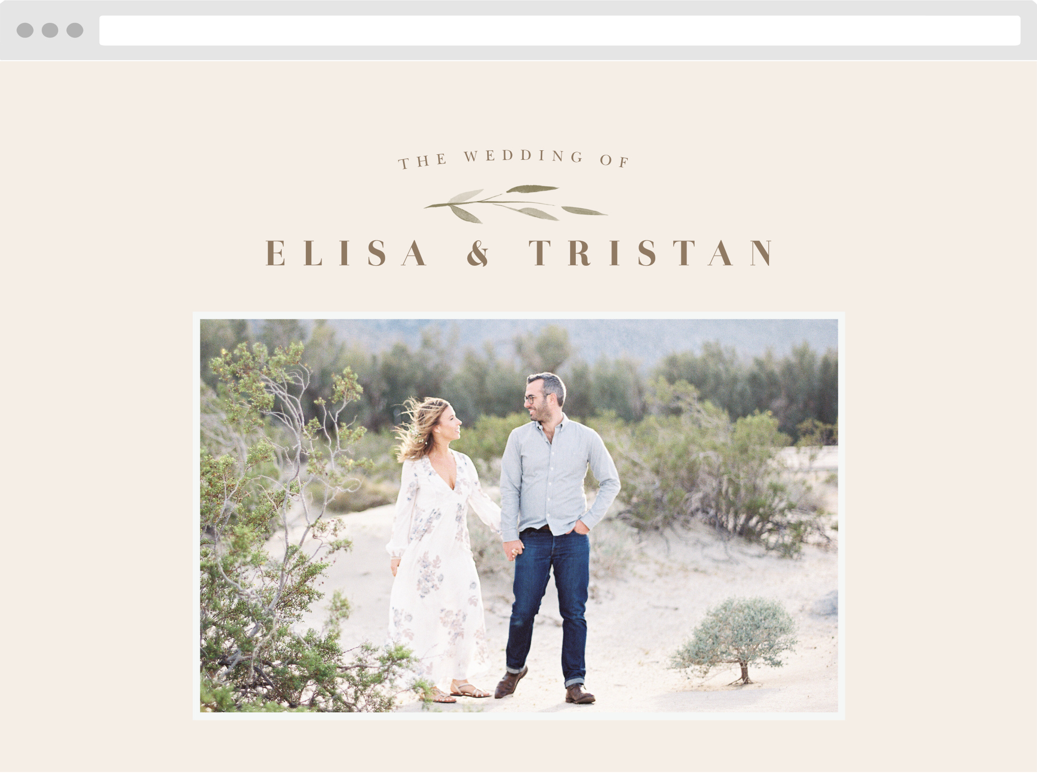 Watercolor Ampersand Wedding Website