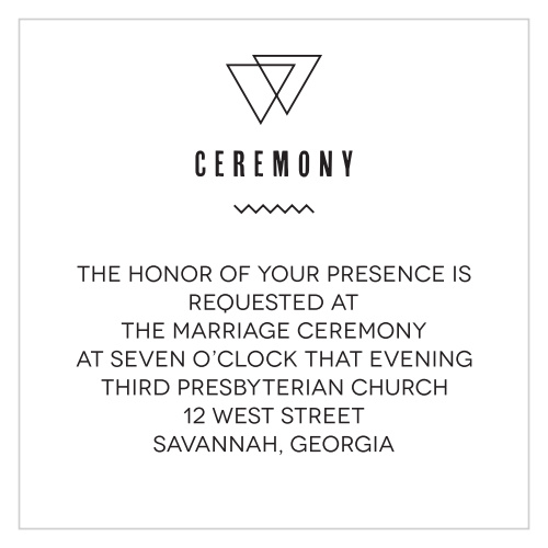 Triangle Monogram Ceremony Cards