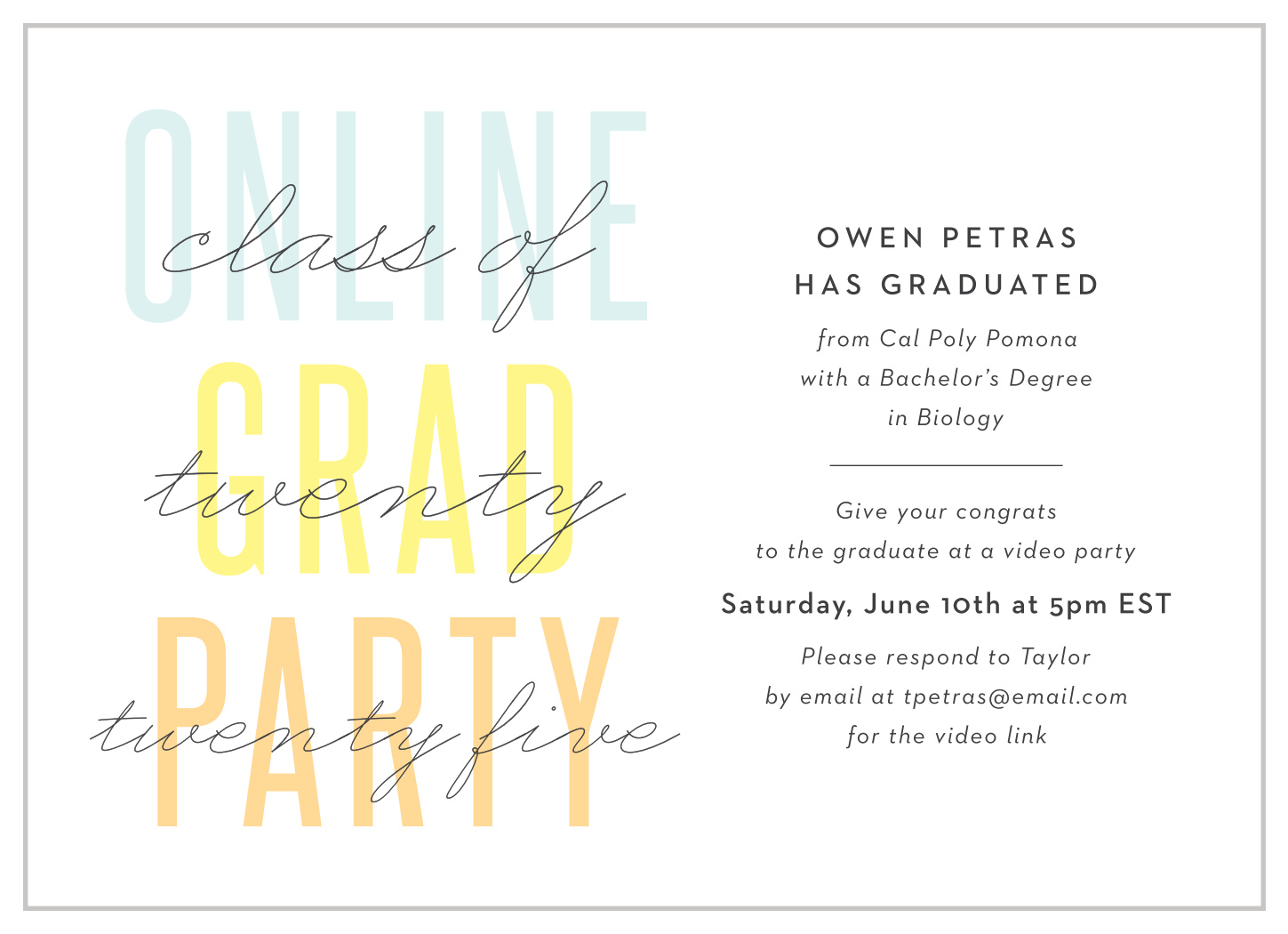 Online Party Graduation Invitations