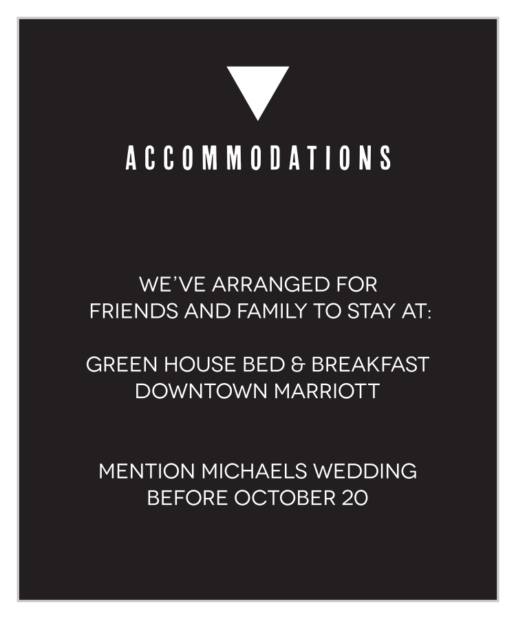 Triangle Monogram Accommodation Cards